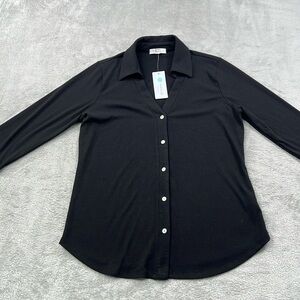 NEW Beacon Apparel‎ L Black Long Sleeve Collared Casual Button Down Shirt